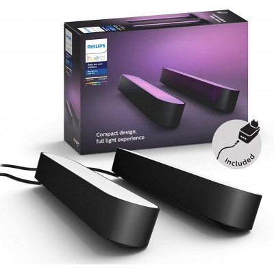 144,95 € Envio grátis | Caixa de 2 unidades Iluminação decorativa Philips 7W 6500K Luz fria. 25×4 cm. LED reguláveis Alexa e Google Home. Inclui Driver Pmma. Cor preto