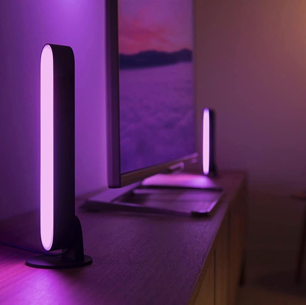 144,95 € Free Shipping | 2 units box Decorative lighting Philips 7W 6500K Cold light. 25×4 cm. Dimmable LED Alexa and Google Home. Includes driver Pmma. Black Color