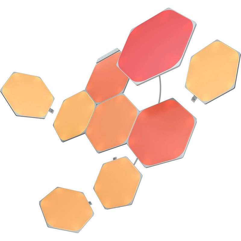 279,95 € Free Shipping | Decorative lighting 18W 27×26 cm. Set of 9 LED luminous hexagons Living room, dining room and lobby. Glass. Orange Color