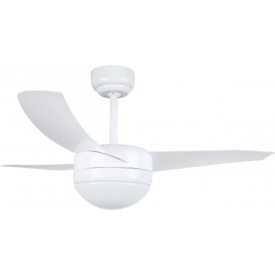 184,95 € Free Shipping | Ceiling fan with light Ø 105 cm. 3 vanes-blades. 3 speeds. Remote control Living room, dining room and bedroom. Modern Style. White Color
