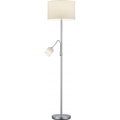 Floor lamp Trio 60W Cylindrical Shape 170×40 cm. Auxiliary lamp for reading Dining room, bedroom and lobby. Modern Style. Metal casting. Nickel Color