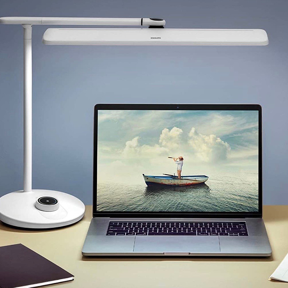 179,95 € Envio grátis | Lampada de escritorio Philips 14W 45×44 cm. LED com painel de toque Cor branco