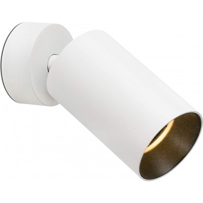 Indoor spotlight 12W 3000K Warm light. Cylindrical Shape 15×6 cm. LED Living room, dining room and bedroom. Aluminum and Polycarbonate. White Color