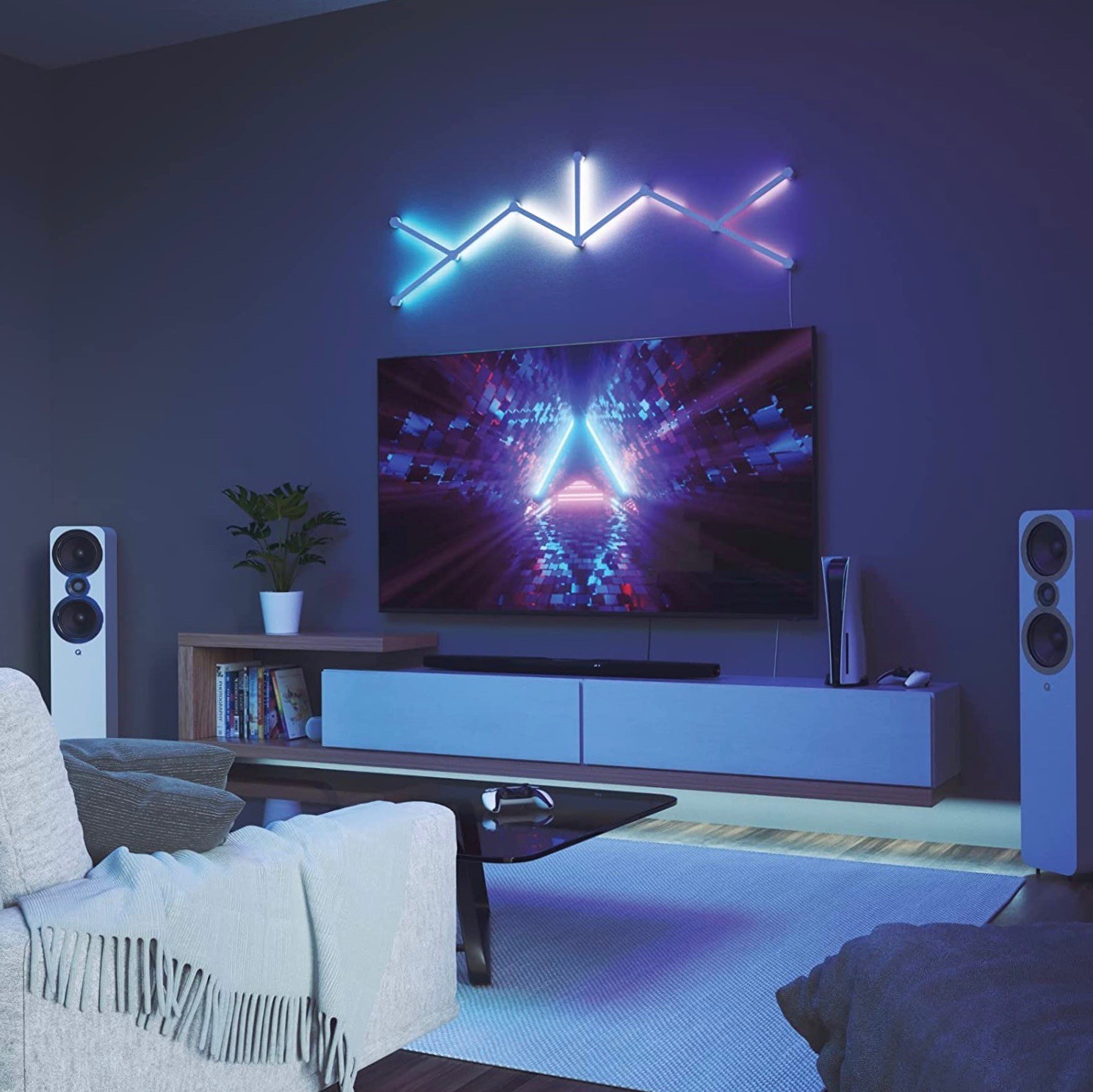 266,95 € Envio grátis | Caixa de 9 unidades Iluminação decorativa 30×20 cm. Barras de luz multicoloridas combináveis Cor branco