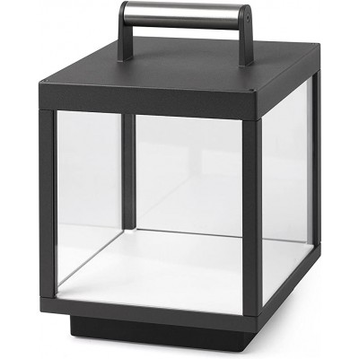 Lampada da tavolo 5W Forma Cubica 27×18 cm. Led portatile Soggiorno, sala da pranzo e camera da letto. Stile classico. Alluminio. Colore grigio