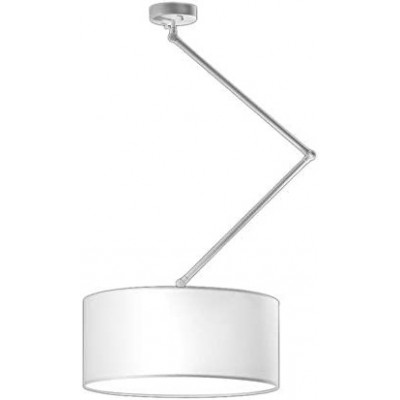 Lampada a sospensione Forma Cilindrica 120×50 cm. Soggiorno, sala da pranzo e camera da letto. Stile moderno. Metallo e Tessile. Colore bianca