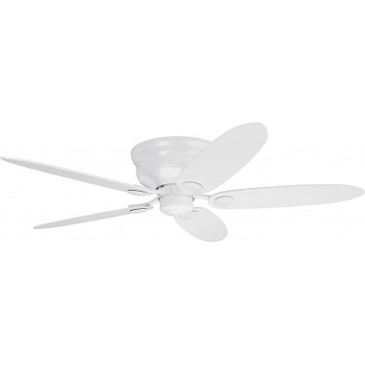 257,95 € Envio grátis | Ventilador de teto 75W 39×32 cm. 5 lâminas-lâminas Aço inoxidável. Cor branco