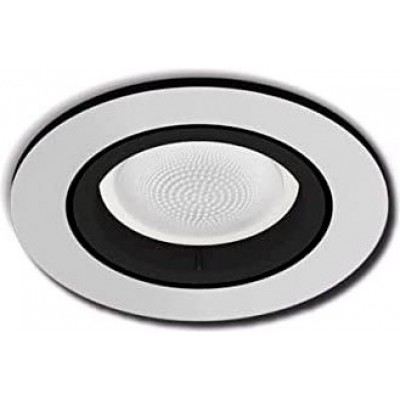 265,95 € Free Shipping | Recessed lighting Philips 6W Round Shape 9×9 cm. LED. Alexa and Google Home Living room, dining room and lobby. Modern Style. PMMA. Aluminum Color