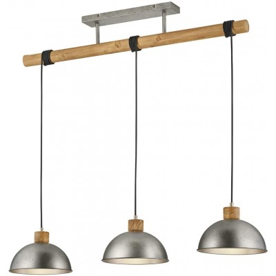 173,95 € Free Shipping | Hanging lamp Trio 42W Spherical Shape 215×108 cm. Triple focus Living room, bedroom and lobby. Modern Style. Metal casting. Nickel Color