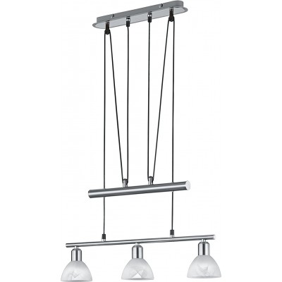 Lampe à suspension Trio 5W Façonner Sphérique 160×61 cm. Triple foyer Salle à manger et chambre. Métal. Couleur nickel