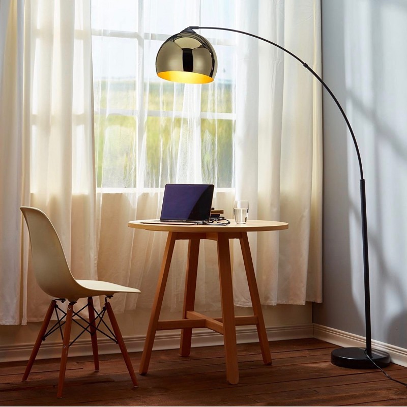 199,95 € Free Shipping | Floor lamp 50W Spherical Shape 170×110 cm. Dining room, bedroom and lobby. Modern Style. Metal casting. Black Color