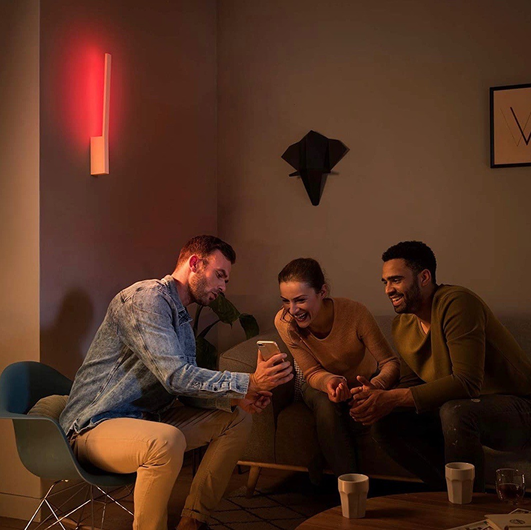 205,95 € Envoi gratuit | Applique murale d'intérieur Philips 56×11 cm. Voyant Bluetooth. Alexa et Google Home Aluminium et pmma. Couleur blanc