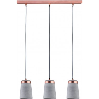 159,95 € Бесплатная доставка | Подвесной светильник 110×60 cm. Тройной фокус Металл и конкретный. Серый Цвет