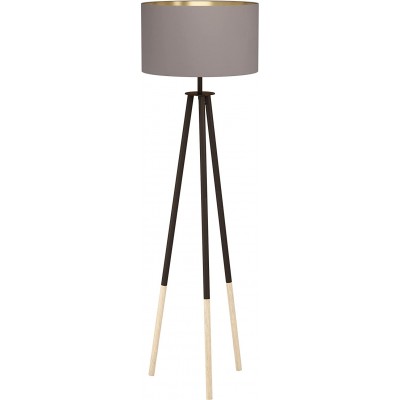 251,95 € Envoi gratuit | Lampadaire Eglo 60W Posé sur trépied Acier et bois. Couleur gris