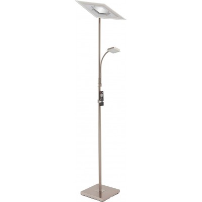 Floor lamp 28W 6000K Cold light. 180×28 cm. Dimmable LED Auxiliary reading arm Living room, dining room and lobby. Modern Style. Metal casting. Nickel Color