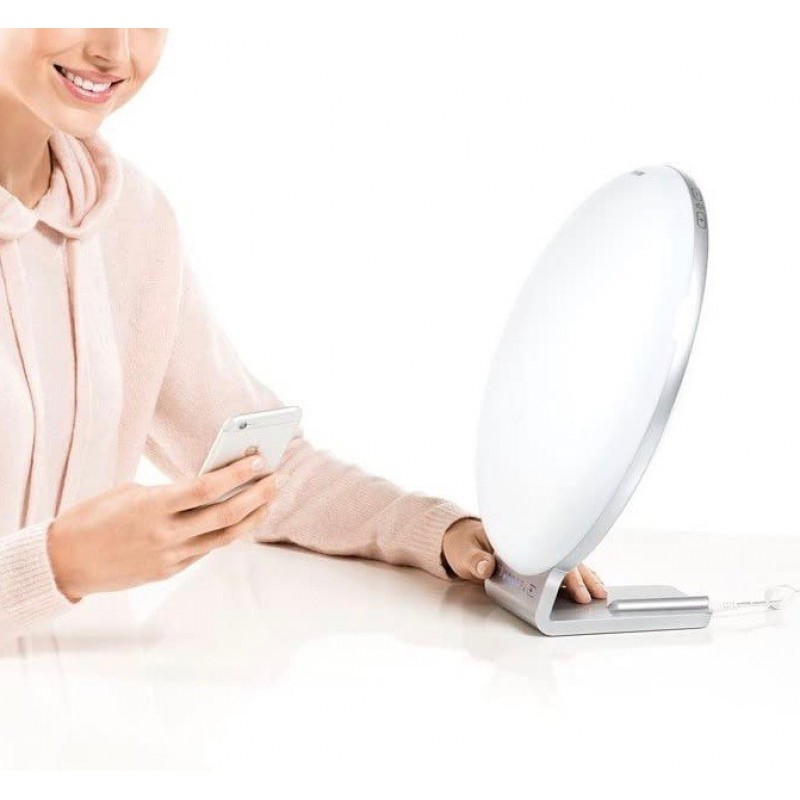 249,95 € Free Shipping | Table lamp Round Shape 34×31 cm. Control with Smartphone APP Living room, dining room and bedroom. Crystal. White Color