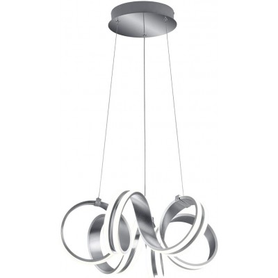 Lámpara colgante Trio 38W 150×55 cm. Salón, comedor y dormitorio. Estilo moderno. Aluminio y Metal. Color aluminio
