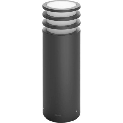 Farol luminoso Philips 45×17 cm. LED na parede. Alexa e Google Home Alumínio. Cor preto