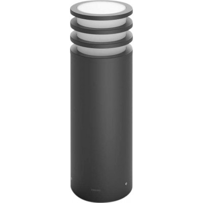 Leuchtfeuer Philips Zylindrisch Gestalten 45×17 cm. LED an der Wand. Alexa und Google Home Terrasse, garten und öffentlicher raum. Aluminium. Schwarz Farbe