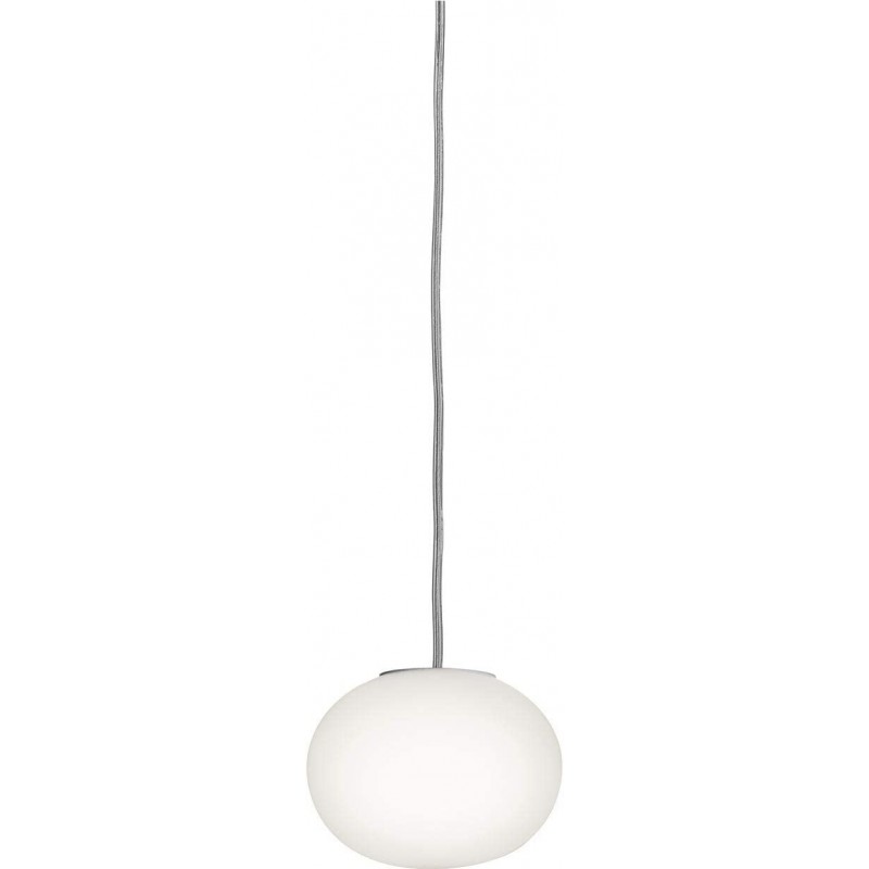 229,95 € Free Shipping | Hanging lamp 40W Spherical Shape 11×11 cm. Dining room, bedroom and lobby. Classic Style. Glass. White Color