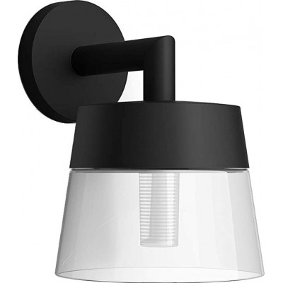 户外壁灯 Philips 8W 圆柱型 形状 26×22 cm. 可调光 LED Alexa 和 Google Home 阳台, 花园 和 公共场所. 现代的 风格. 铝, 水晶 和 金属. 黑色的 颜色