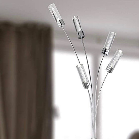 222,95 € Envoi gratuit | Lampadaire 5W 160×50 cm. 5 points de lumière. conception en forme d'arbre Métal et verre. Couleur argent