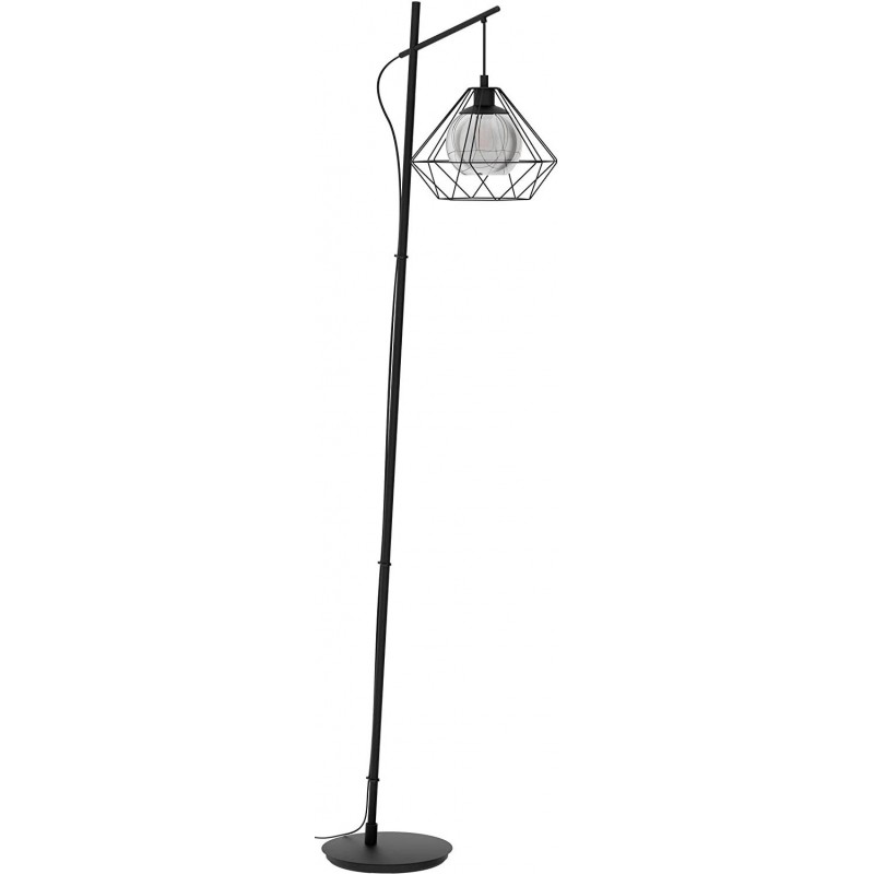 135,95 € Free Shipping | Floor lamp Eglo 40W 194×65 cm. Cage type lampshade Steel. Black Color