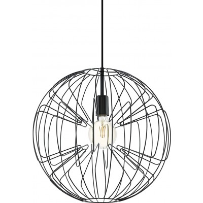 137,95 € Spedizione Gratuita | Lampada a sospensione Eglo 60W 110×45 cm. Disegno della gabbia Acciaio. Colore nero