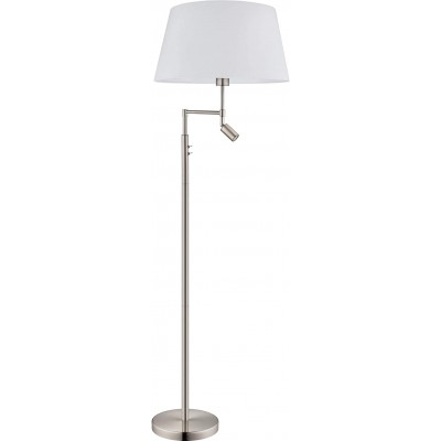 Lampada da pavimento Eglo 153×50 cm. Applique per aiuti alla lettura Acciaio e tessile. Colore bianca