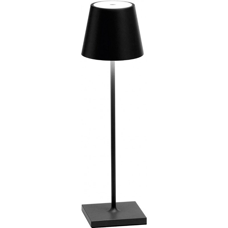 179,95 € Free Shipping | Table lamp Conical Shape 38×11 cm. Dimmable LED Contact charging base. USB charger Living room, bedroom and lobby. Aluminum, PMMA and Metal casting. Black Color