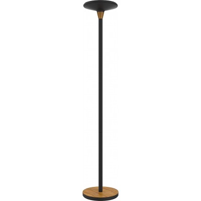 Lámpara de pie 45W Forma Alargada 180×34 cm. LED regulable Salón, comedor y dormitorio. Estilo moderno. Acero y Madera. Color negro