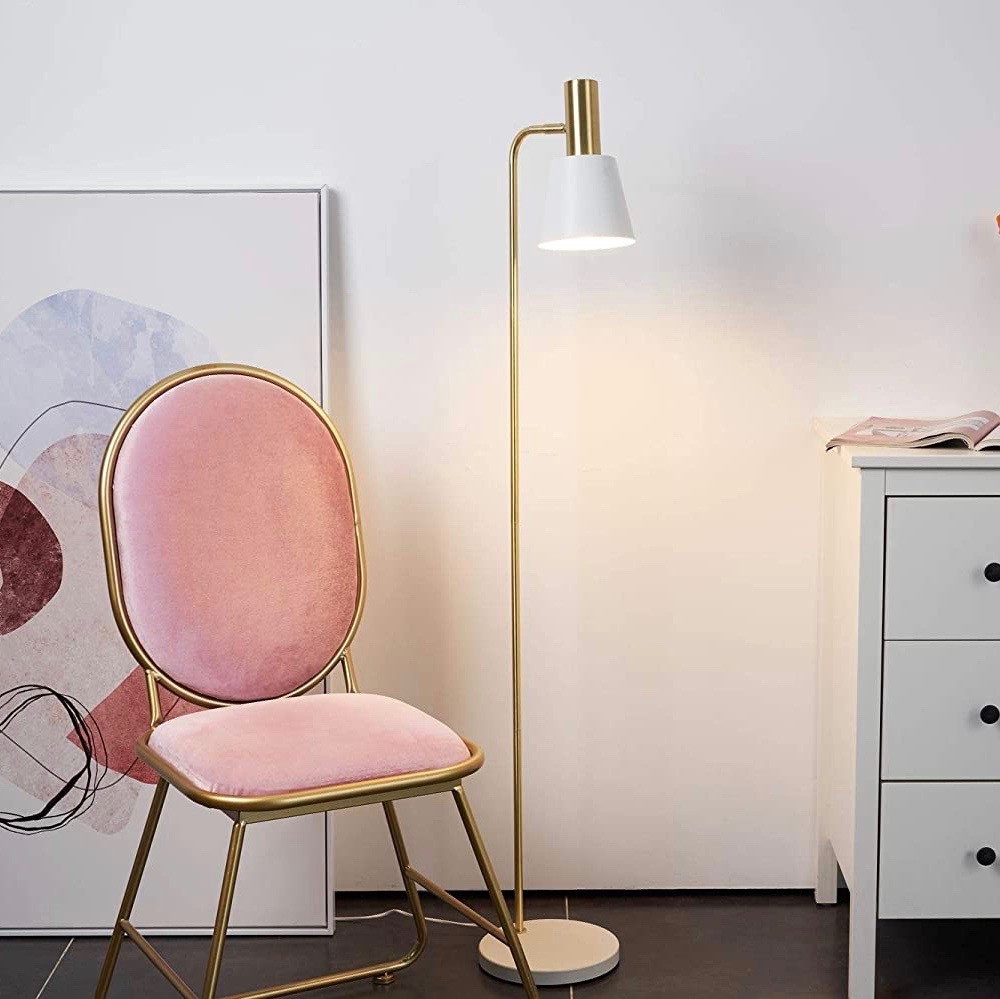 115,95 € Free Shipping | Floor lamp 25W 135×28 cm. Metal casting. White Color