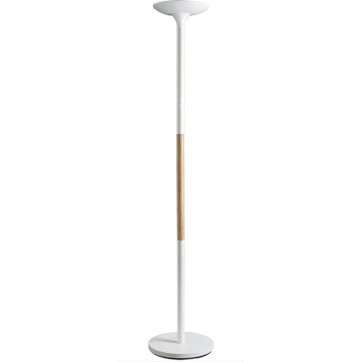 Lampada da pavimento 78×40 cm. LED con dimmer tattile Soggiorno, camera da letto e atrio. Stile nordico. Legna. Colore bianca