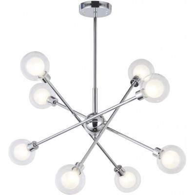 Lámpara de araña 2W Forma Esférica 70×70 cm. Salón, comedor y vestíbulo. Estilo moderno. Cristal y Metal. Color cromado
