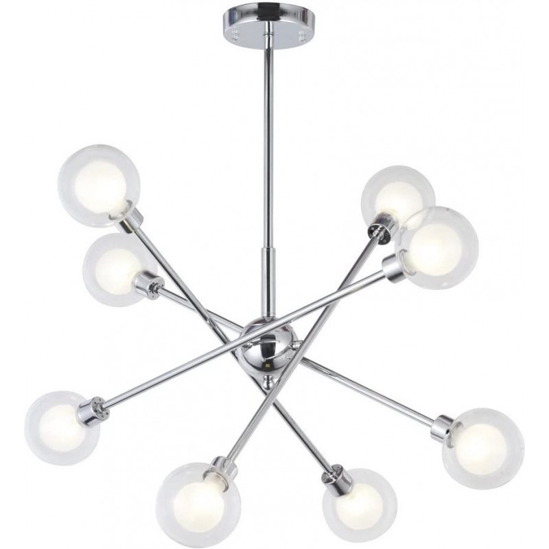 167,95 € Free Shipping | Chandelier 2W Spherical Shape 70×70 cm. Living room, dining room and lobby. Modern Style. Crystal and Metal casting. Plated chrome Color