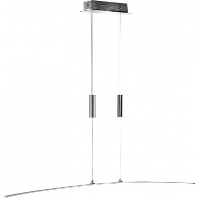 Lámpara colgante 21W Forma Alargada 150×120 cm. Salón, comedor y dormitorio. Estilo moderno. Metal. Color cromado