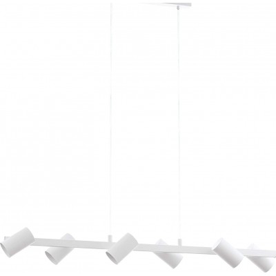 Lâmpada pendurada Eglo 25W Forma Cilíndrica 116×110 cm. 6 holofotes Sala de estar, sala de jantar e quarto. Estilo moderno. Aço. Cor branco