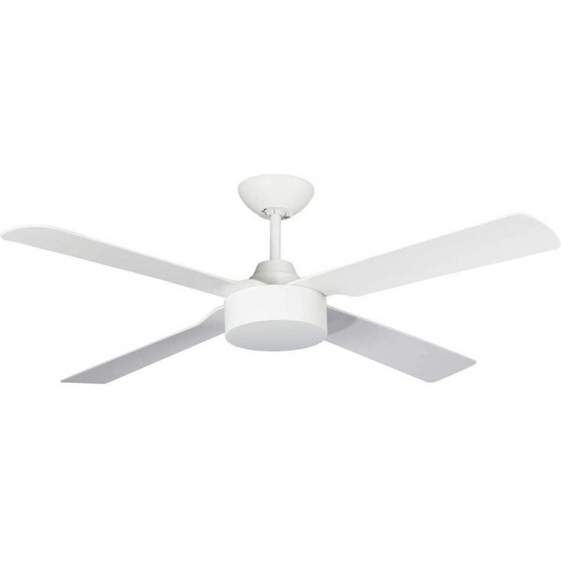 172,95 € Free Shipping | Ceiling fan 120×120 cm. 4 blades-blades Dining room, bedroom and lobby. Modern Style. Steel. White Color