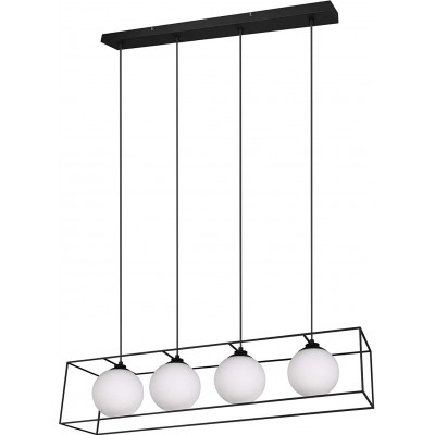 Lampe à suspension Reality 40W 150×100 cm. 4 spots en cage Salle à manger, chambre et hall. Style moderne. Métal. Couleur noir