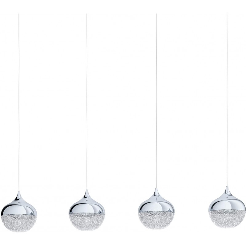 217,95 € Free Shipping | Hanging lamp Eglo 25W 110×98 cm. 4 spotlights Pmma. Plated chrome Color