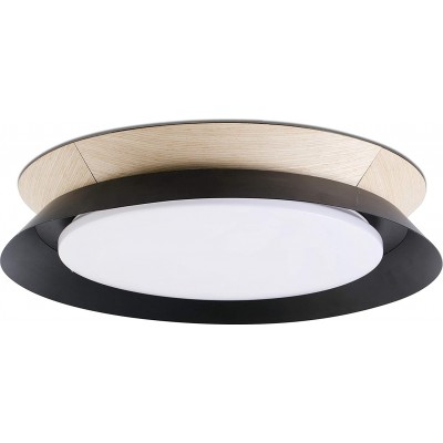 247,95 € Free Shipping | Indoor ceiling light 24W Round Shape 45×8 cm. LED Dining room, bedroom and lobby. Modern Style. Acrylic and Metal casting. Black Color