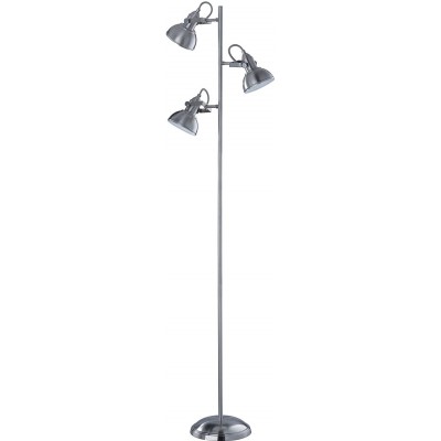 Lampadaire Trio 40W 160×22 cm. Triple foyer Métal. Couleur nickel