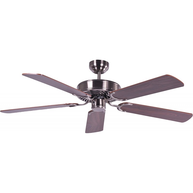 179,95 € Free Shipping | Ceiling fan 60W 132×132 cm. 5 blades-blades Living room, dining room and lobby. Modern Style. Rattan. Brown Color