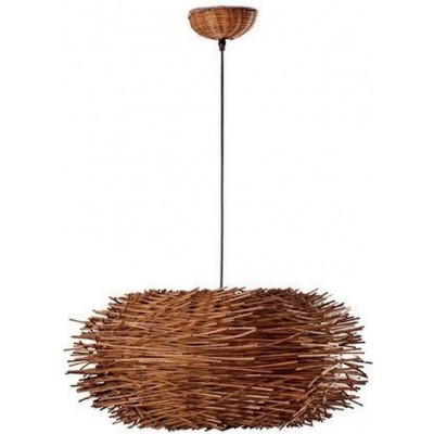 Hanging lamp 60W Oval Shape 154×60 cm. Lampshade design in the shape of a bird's nest Living room, dining room and lobby. Modern Style. Metal casting. Brown Color
