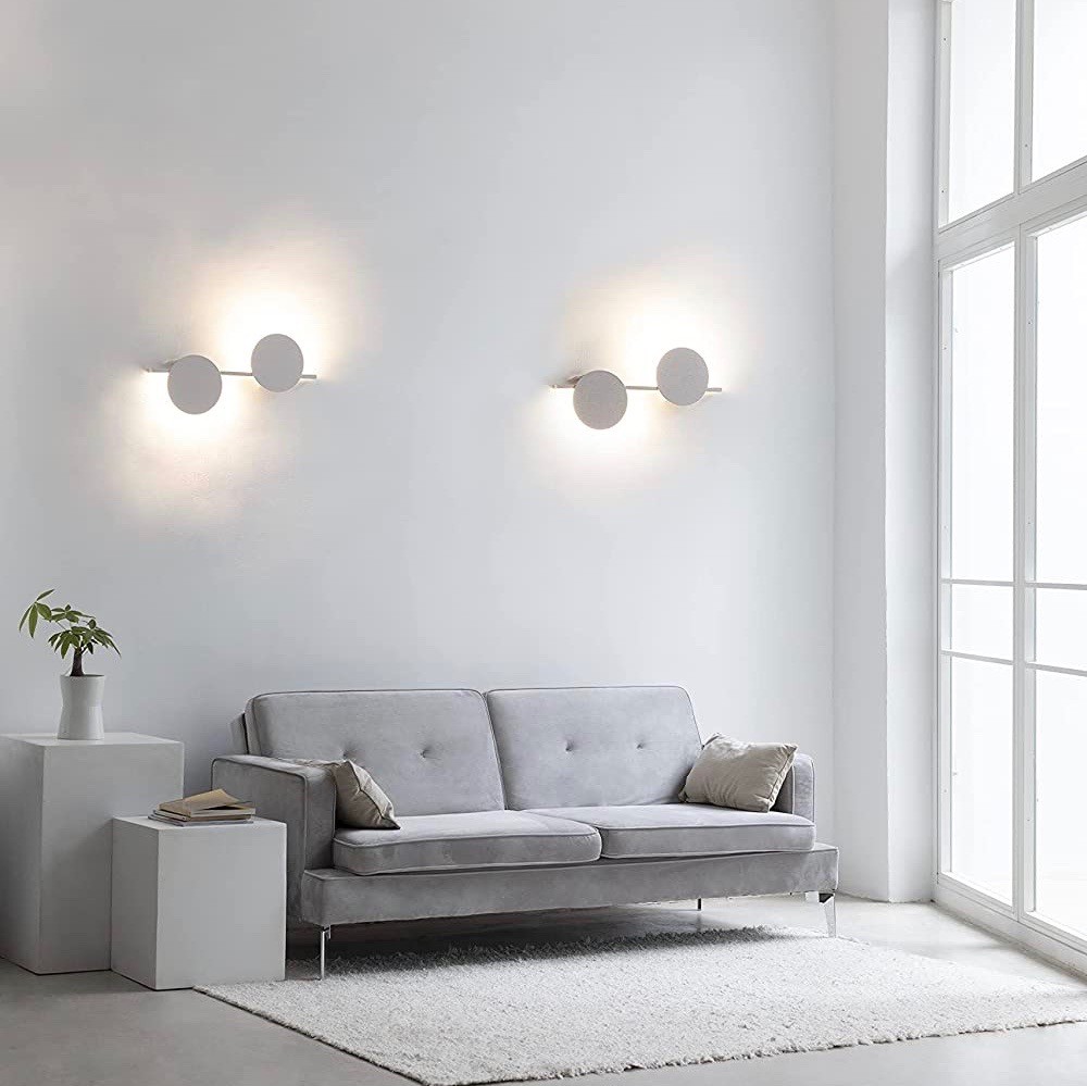 162,95 € Envoi gratuit | Applique murale d'intérieur 16W 60×29 cm. Double foyer Acier inoxidable, cristal et métal. Couleur blanc