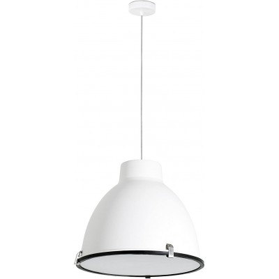 Lampe à suspension 60W Façonner Conique Ø 40 cm. Salle, chambre et hall. Style moderne. Acier, Cristal et Métal. Couleur blanc