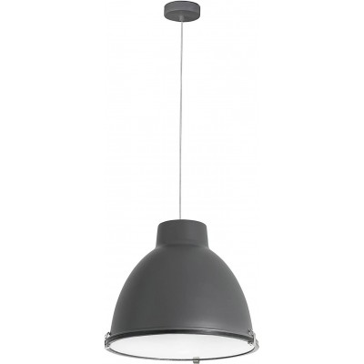 吊灯 60W 锥 形状 Ø 40 cm. 客厅, 饭厅 和 卧室. 现代的 风格. 钢, 铝 和 水晶. 灰色的 颜色