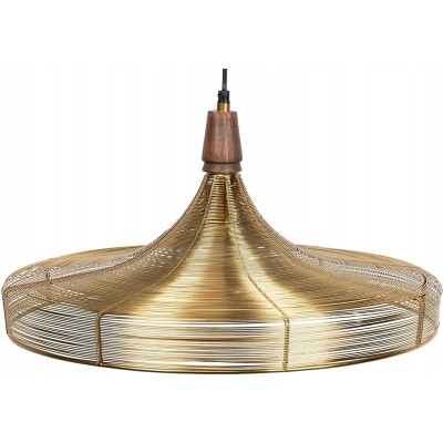 142,95 € Free Shipping | Hanging lamp Conical Shape 51×51 cm. Kitchen, dining room and bedroom. Modern Style. Metal casting, Wood and Brass. Golden Color