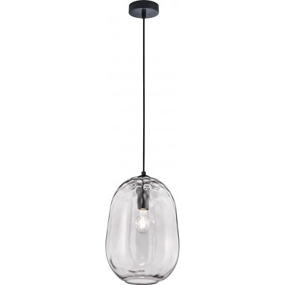 Lampe à suspension 60W 140×26 cm. Salle, chambre et hall. Cristal et Métal. Couleur noir