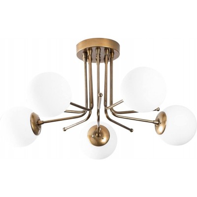 186,95 € Free Shipping | Chandelier 80×80 cm. 5 light points Metal casting. Golden Color